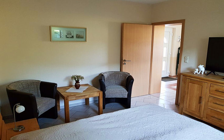 Wohn Schlafbereicht in der Usedomer Ferienwohnung